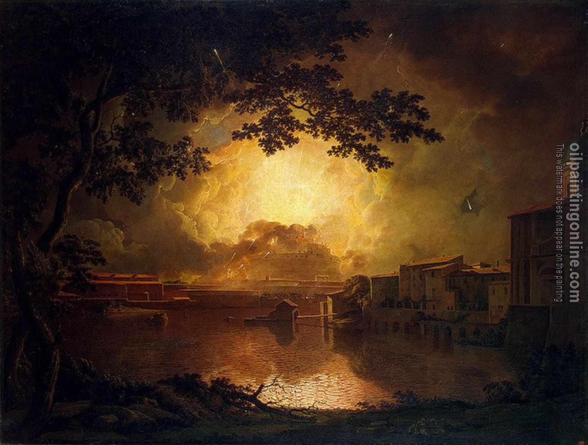 Joseph Wright of Derby - Firework Display at the Castel Sant Angelo in Rome